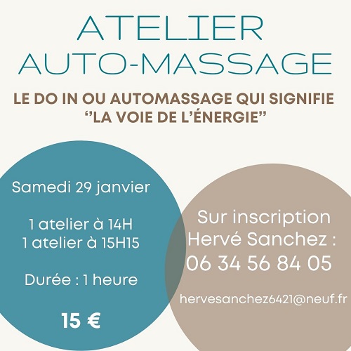 Atelier Do In - auto-massage - le 29 janvier 2022 chez Dhombres & de Lumières