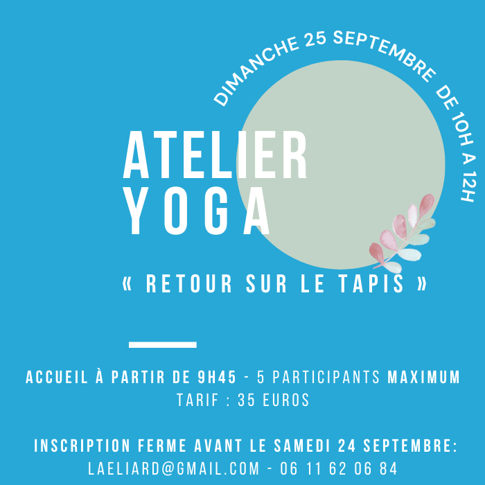 Atelier Yoga le dimanche 25 septembre de 10h à 12h chez Dhombres et de Lumières