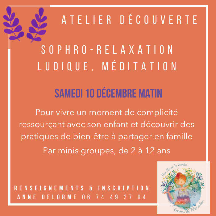 Sophro - relaxation ludique - Méditation le 10 décembre 2022 chez Dhombres & de Lumières à Chantilly