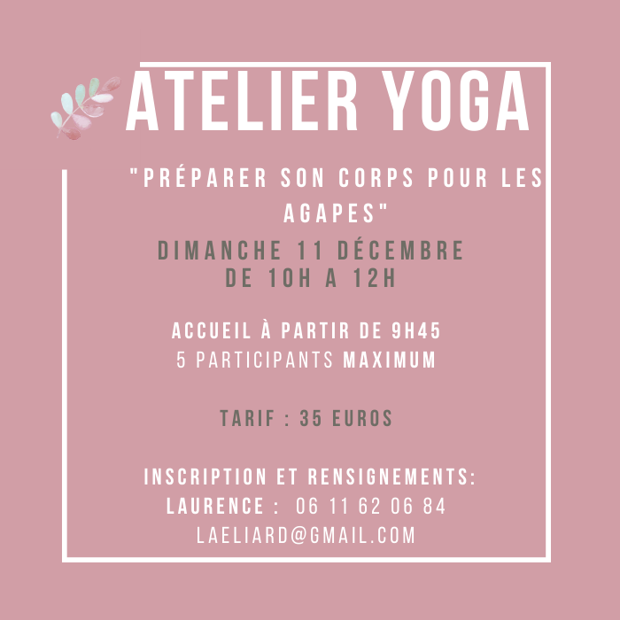Atelier Yoga le 11 décembre 2022 chez Dhombres & de Lumières à Chantilly
